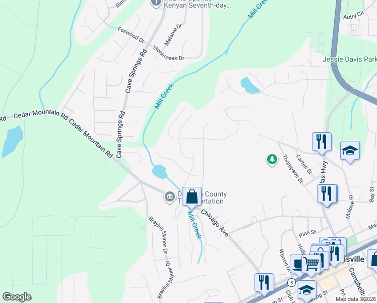 map of restaurants, bars, coffee shops, grocery stores, and more near 8121 Willowbank Way in Douglasville