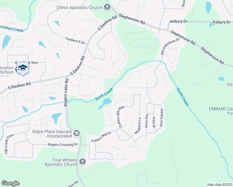 map of restaurants, bars, coffee shops, grocery stores, and more near 7010 Red Maple Lane in Lithonia