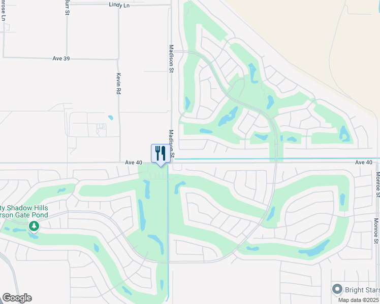 map of restaurants, bars, coffee shops, grocery stores, and more near 81083 Avenida Vidrio in Indio