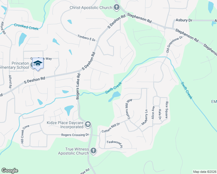 map of restaurants, bars, coffee shops, grocery stores, and more near 1233 Justin Lane in Lithonia