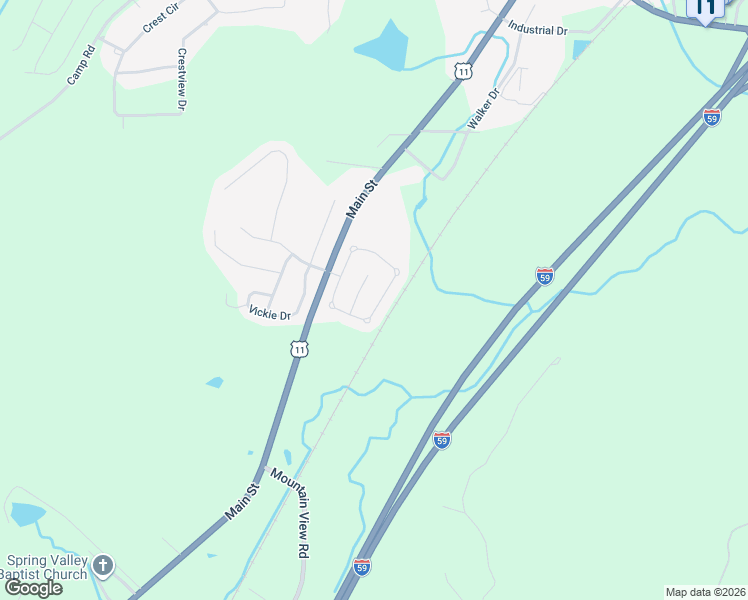 map of restaurants, bars, coffee shops, grocery stores, and more near 250 Trellis Circle in Springville