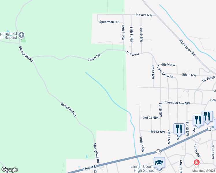 map of restaurants, bars, coffee shops, grocery stores, and more near 276 Red Top Lane in Vernon