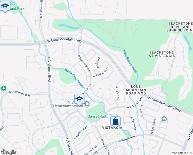map of restaurants, bars, coffee shops, grocery stores, and more near 12539 West Palo Brea Lane in Peoria