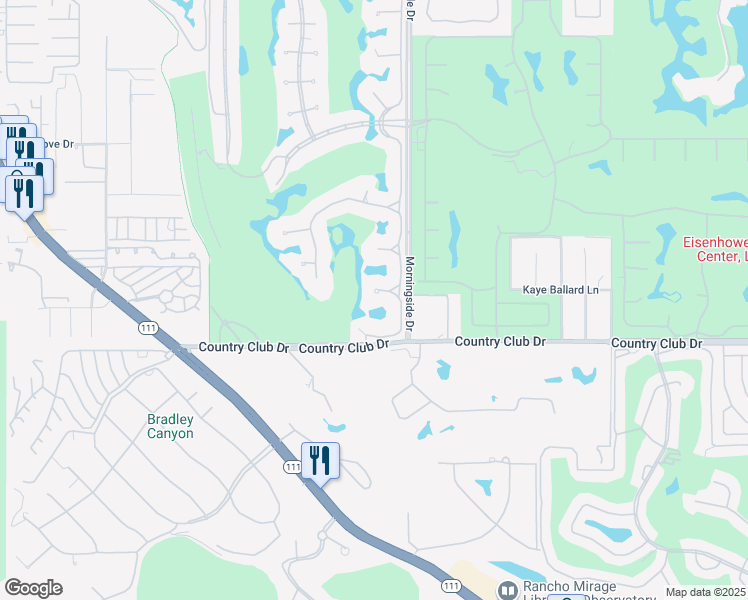 map of restaurants, bars, coffee shops, grocery stores, and more near 6 Deerfield Court in Rancho Mirage