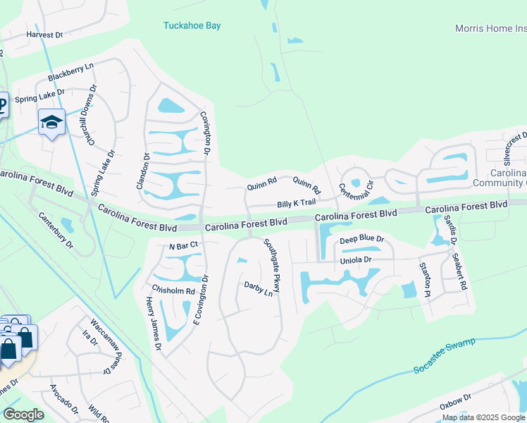 map of restaurants, bars, coffee shops, grocery stores, and more near 5041 Billy K Trail in Myrtle Beach