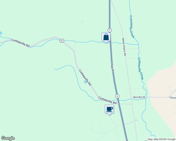 map of restaurants, bars, coffee shops, grocery stores, and more near 3801 Cottaquilla Road in Anniston