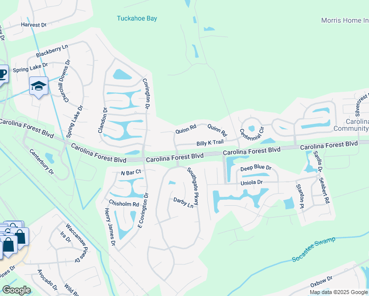 map of restaurants, bars, coffee shops, grocery stores, and more near 5041 Billy K Trail in Myrtle Beach