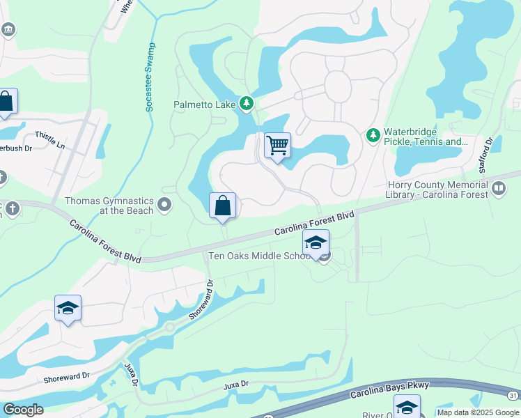map of restaurants, bars, coffee shops, grocery stores, and more near 426 Seabury Lane in Myrtle Beach