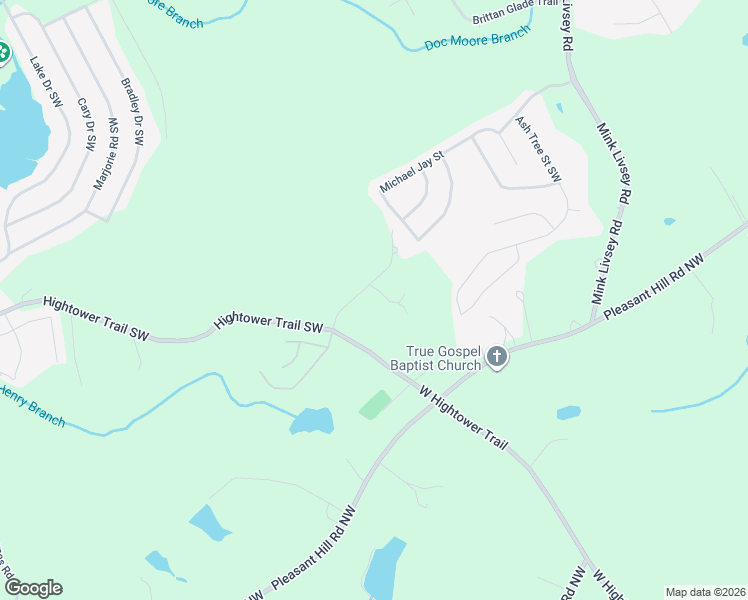 map of restaurants, bars, coffee shops, grocery stores, and more near 9044 Hightower Trail Southwest in Snellville