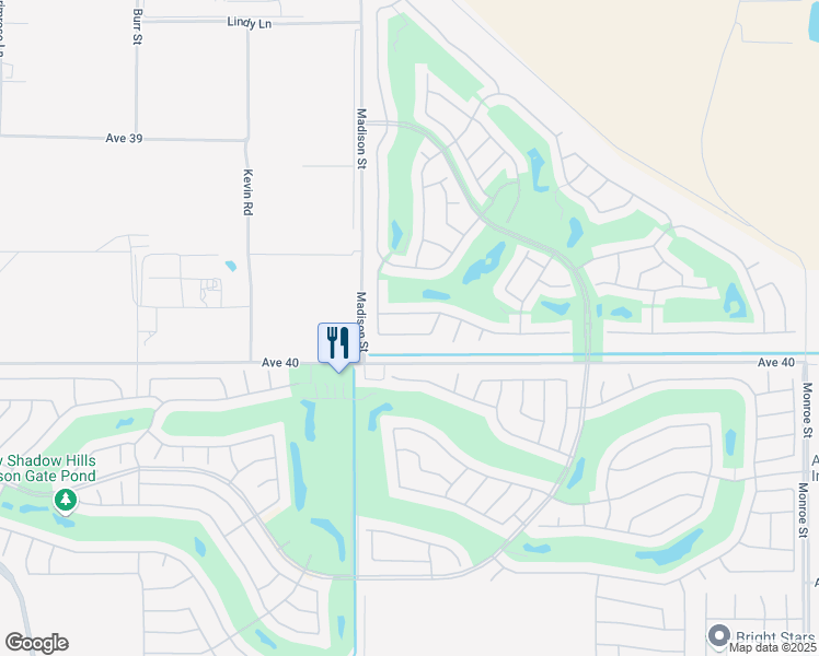 map of restaurants, bars, coffee shops, grocery stores, and more near 81083 Avenida Vidrio in Indio