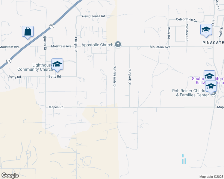 map of restaurants, bars, coffee shops, grocery stores, and more near 2294 Sunnysands Drive in Perris