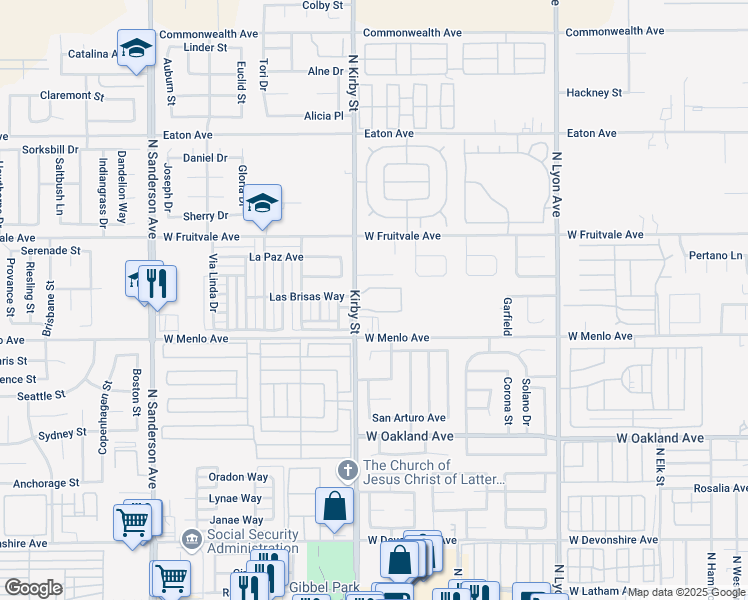map of restaurants, bars, coffee shops, grocery stores, and more near 750 North Kirby Street in Hemet