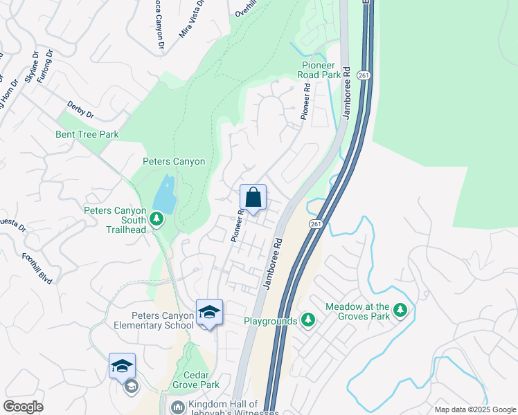 map of restaurants, bars, coffee shops, grocery stores, and more near 10775 Mueller Court in Tustin