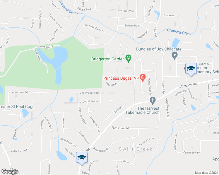 map of restaurants, bars, coffee shops, grocery stores, and more near 6431 Valerie Bluff in Lithonia