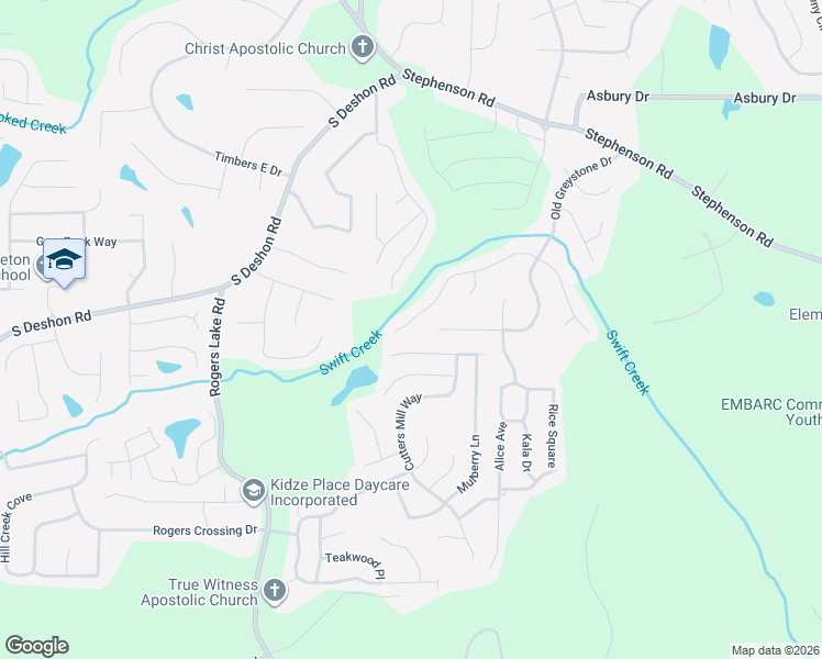 map of restaurants, bars, coffee shops, grocery stores, and more near 923 Palmer Road in Lithonia