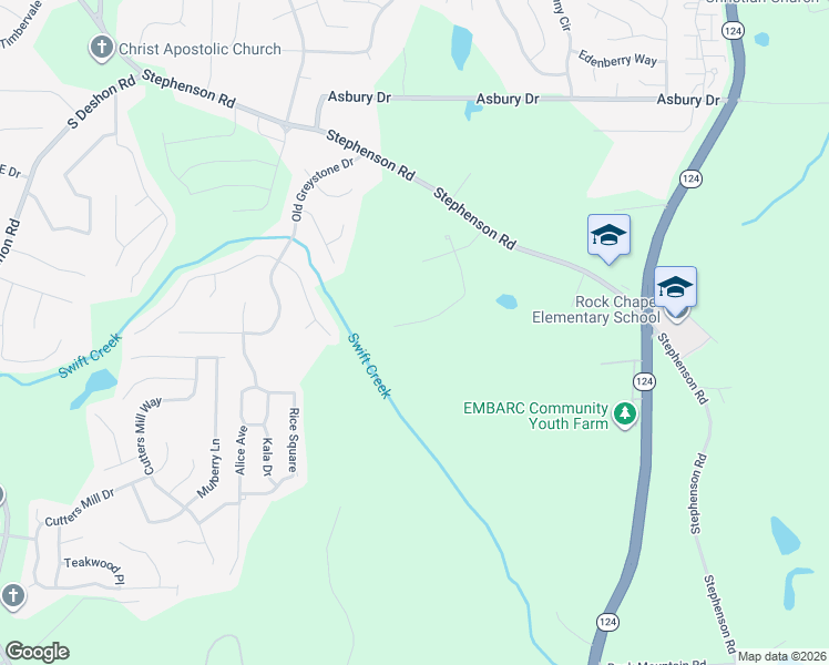 map of restaurants, bars, coffee shops, grocery stores, and more near 1029 Baltic Way in Lithonia