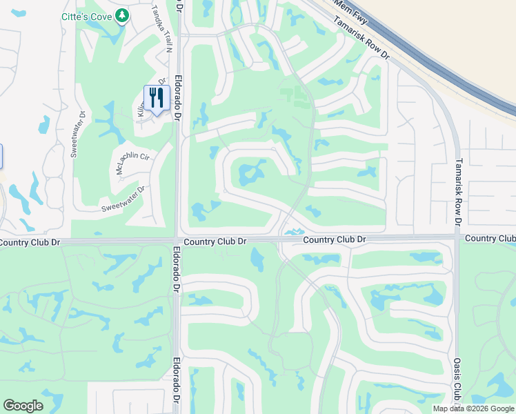 map of restaurants, bars, coffee shops, grocery stores, and more near 76260 Poppy Lane in Palm Desert