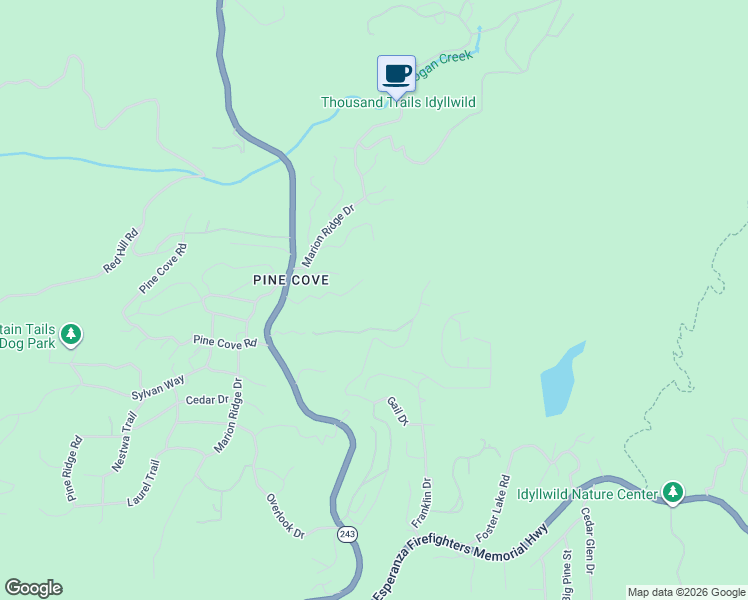 map of restaurants, bars, coffee shops, grocery stores, and more near in Idyllwild-Pine Cove