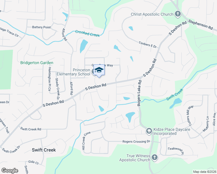 map of restaurants, bars, coffee shops, grocery stores, and more near 1278 South Deshon Road in Lithonia