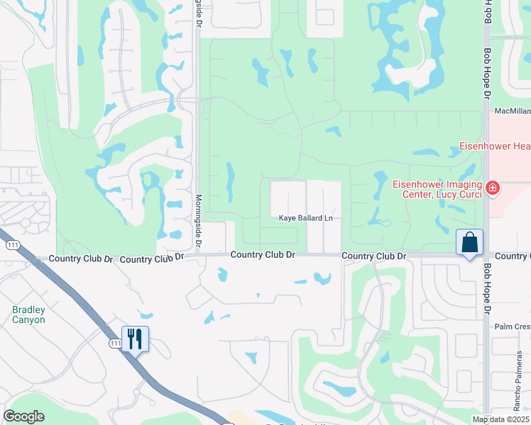 map of restaurants, bars, coffee shops, grocery stores, and more near 142 Yale Drive in Rancho Mirage