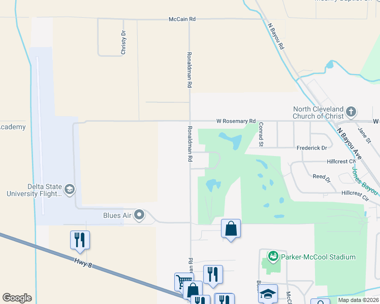 map of restaurants, bars, coffee shops, grocery stores, and more near 557 Ronaldman Road in Cleveland