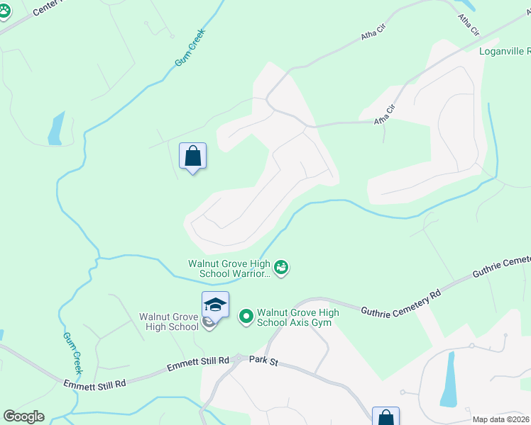 map of restaurants, bars, coffee shops, grocery stores, and more near 1333 McKinsey Ridge in Loganville