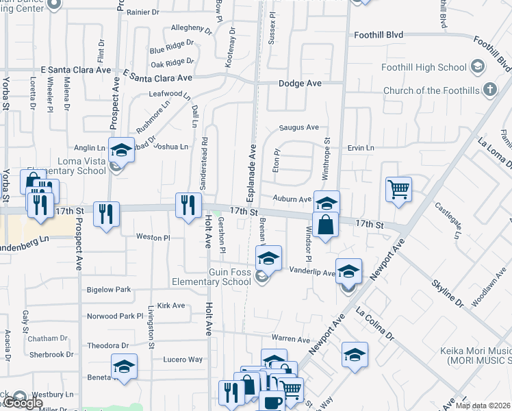 map of restaurants, bars, coffee shops, grocery stores, and more near 13981 Brenan Way in Santa Ana