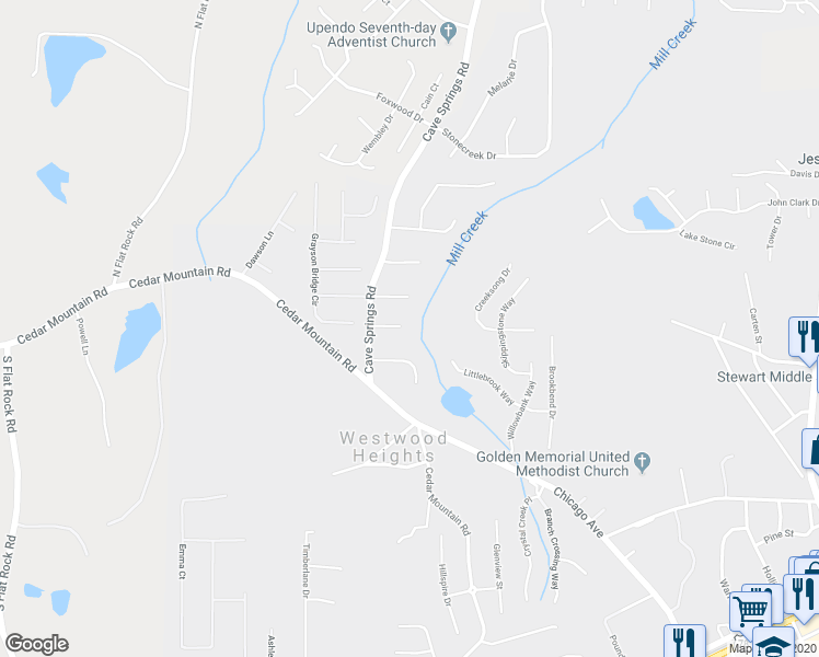 map of restaurants, bars, coffee shops, grocery stores, and more near 8072 Crystal Lane in Douglasville