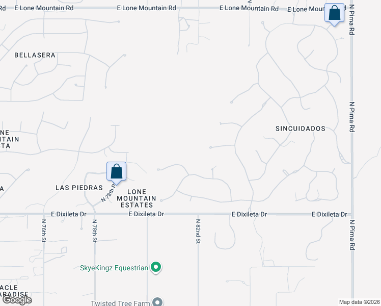 map of restaurants, bars, coffee shops, grocery stores, and more near 8300 East Dixileta Drive in Scottsdale