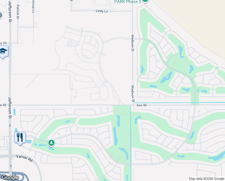 map of restaurants, bars, coffee shops, grocery stores, and more near San Clemente Drive in Indio