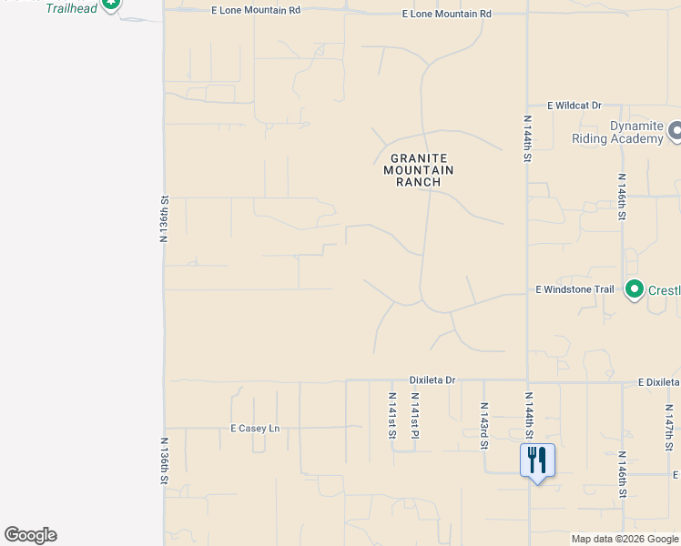 map of restaurants, bars, coffee shops, grocery stores, and more near 13946 East Windstone Trail in Scottsdale