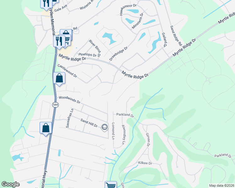 map of restaurants, bars, coffee shops, grocery stores, and more near 1128 Lancelot Lane in Conway