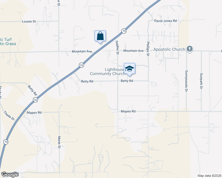 map of restaurants, bars, coffee shops, grocery stores, and more near 22921 Betty Road in Perris
