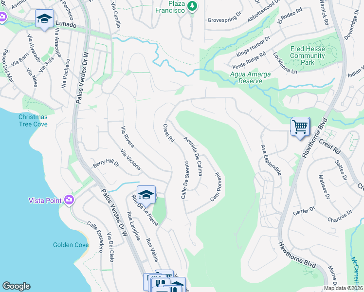 map of restaurants, bars, coffee shops, grocery stores, and more near 30204 Calle De Suenos in Rancho Palos Verdes