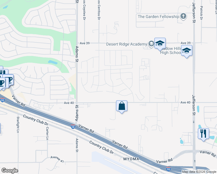 map of restaurants, bars, coffee shops, grocery stores, and more near 79275 Taffala Drive in Indio