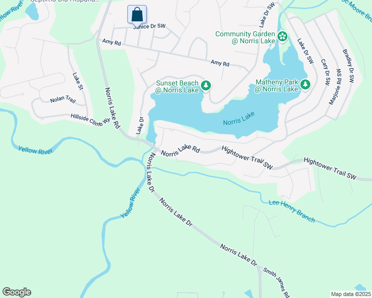 map of restaurants, bars, coffee shops, grocery stores, and more near 8383 Norris Lake Road in Snellville