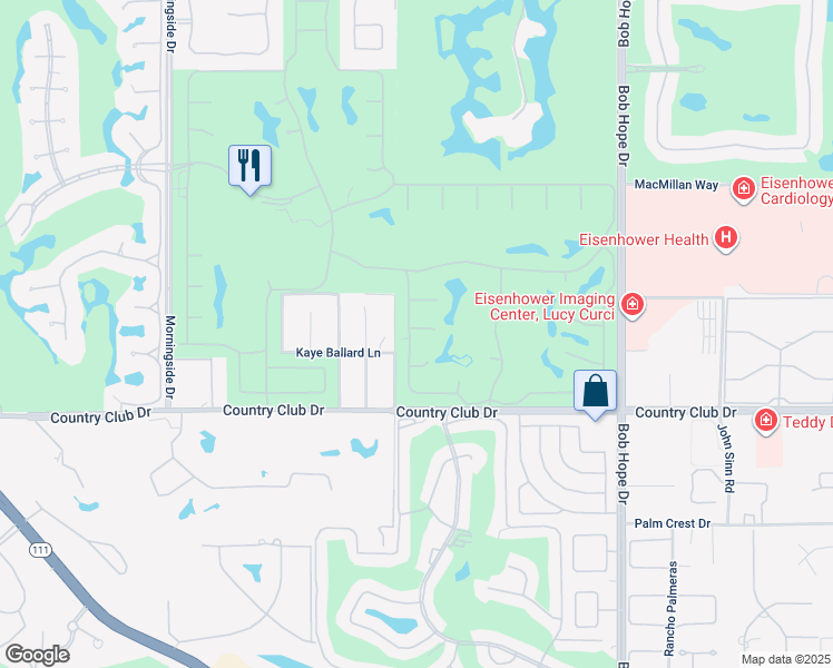 map of restaurants, bars, coffee shops, grocery stores, and more near 21 Cornell Drive in Rancho Mirage
