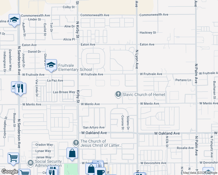 map of restaurants, bars, coffee shops, grocery stores, and more near 801 Buttercup Drive in Hemet