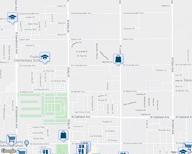 map of restaurants, bars, coffee shops, grocery stores, and more near 801 Buttercup Drive in Hemet