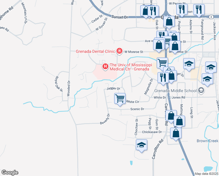 map of restaurants, bars, coffee shops, grocery stores, and more near 71 Jagger Drive in Grenada