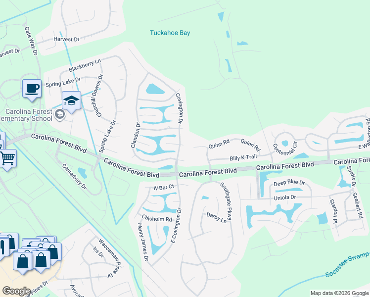 map of restaurants, bars, coffee shops, grocery stores, and more near 618 Ellsworth Court in Myrtle Beach