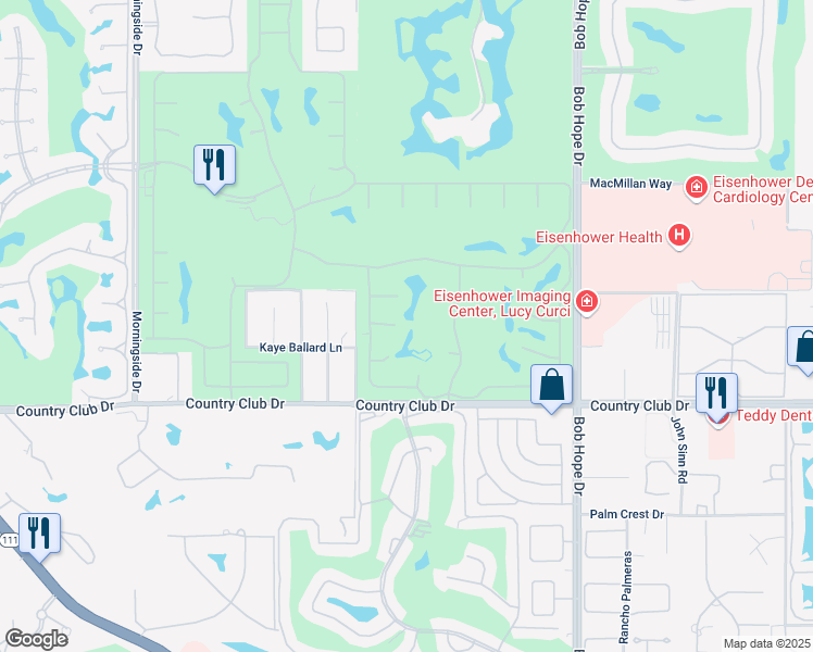 map of restaurants, bars, coffee shops, grocery stores, and more near 5 Barnard Court in Rancho Mirage