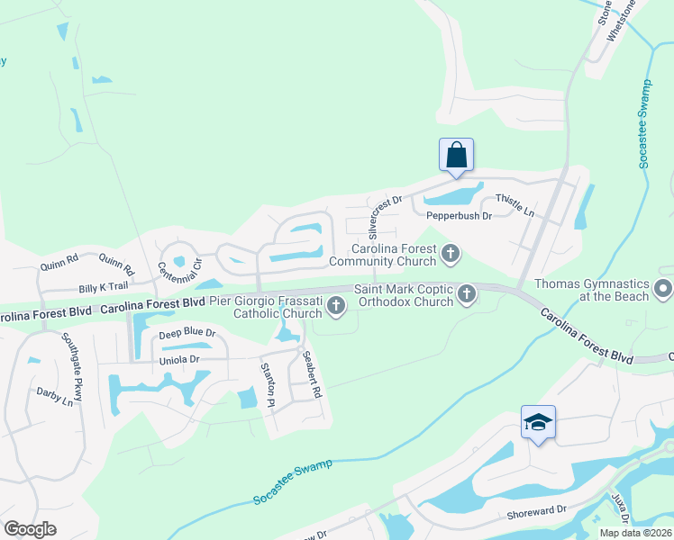 map of restaurants, bars, coffee shops, grocery stores, and more near 4599 East Walkerton Road in Myrtle Beach