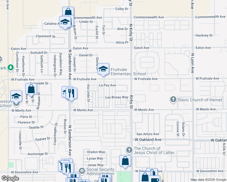 map of restaurants, bars, coffee shops, grocery stores, and more near 813 Ensenada Drive in Hemet