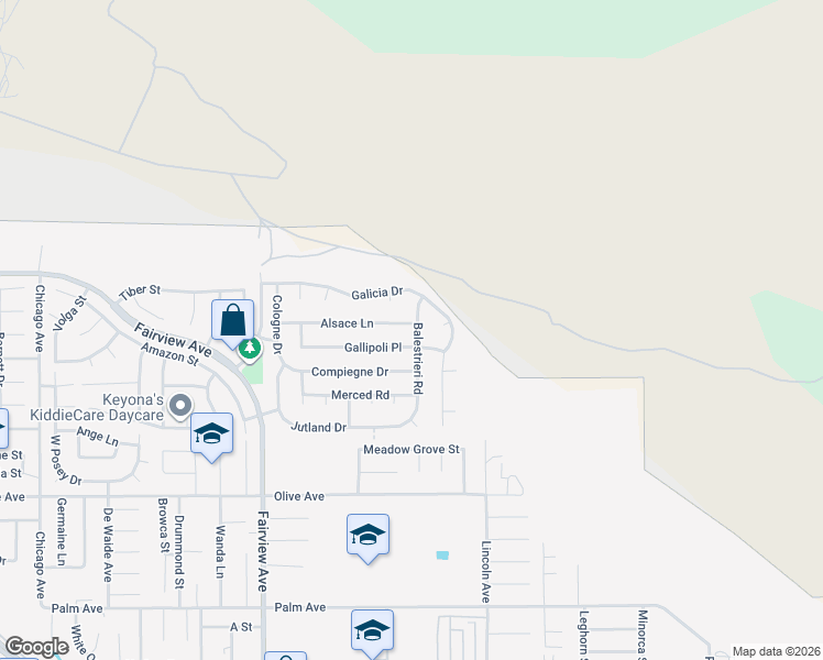 map of restaurants, bars, coffee shops, grocery stores, and more near 44365 Alsace Lane in Hemet