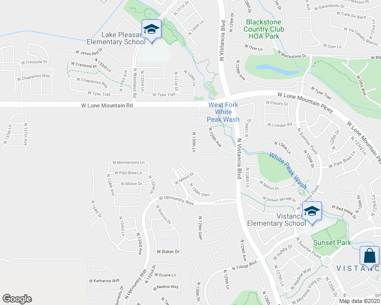 map of restaurants, bars, coffee shops, grocery stores, and more near 30606 North 130th Lane in Peoria