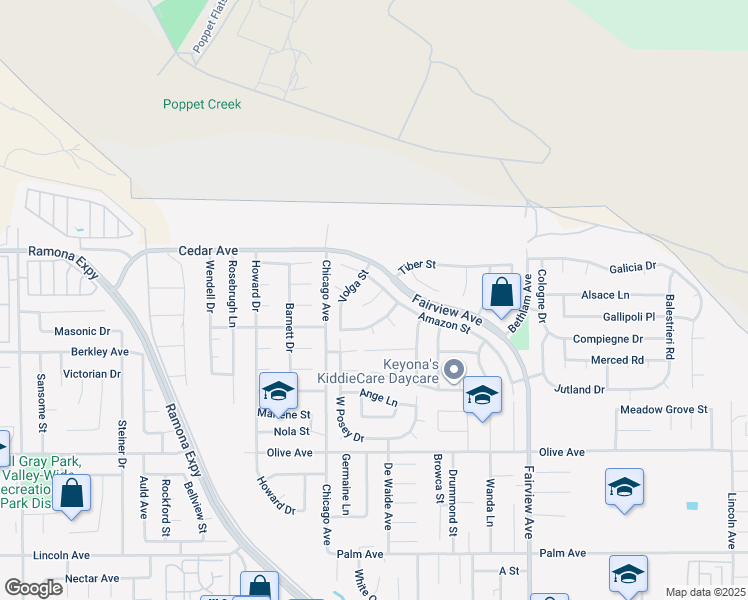map of restaurants, bars, coffee shops, grocery stores, and more near 24856 Loire Court in Hemet