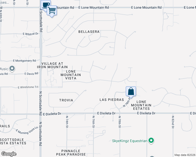 map of restaurants, bars, coffee shops, grocery stores, and more near in Scottsdale