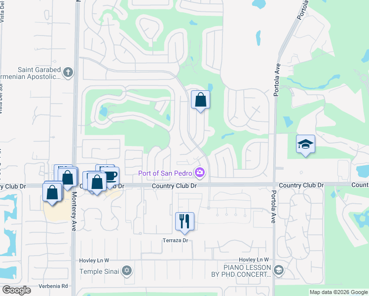 map of restaurants, bars, coffee shops, grocery stores, and more near 39565 Ciega Creek Drive in Palm Desert