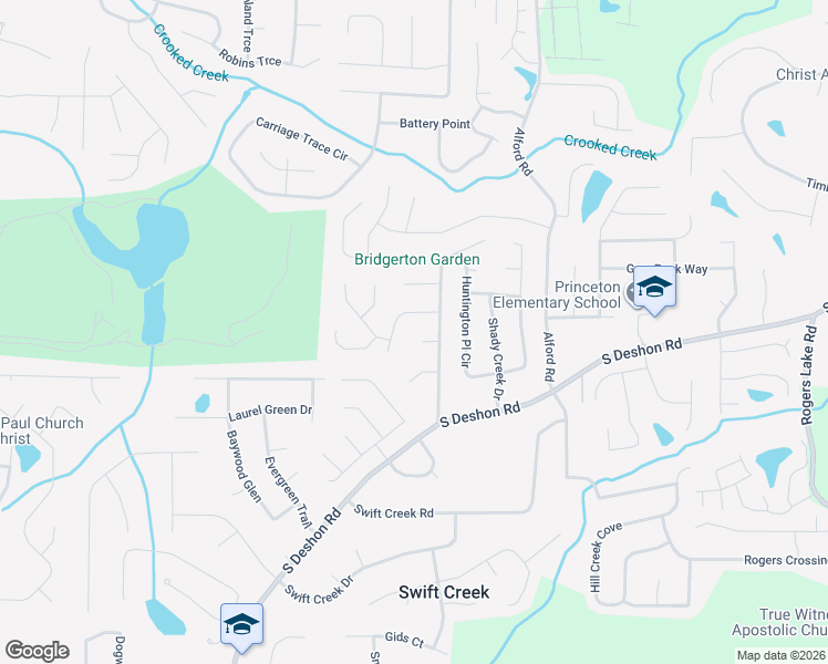 map of restaurants, bars, coffee shops, grocery stores, and more near 6494 Crooked Creek Place in Lithonia
